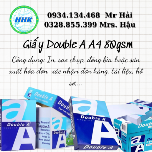 Giấy Double A A4 80 GSM