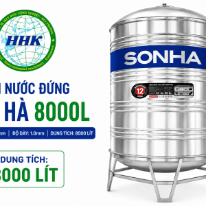 Bồn Nước Sơn Hà 8000L Đứng ∅1700 dày 1.0 mm