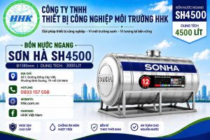 Bồn Nước Inox Sơn Hà 4500L Ngang Φ1380