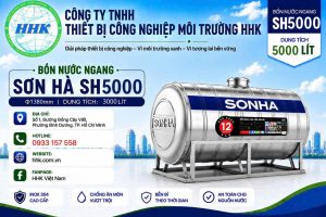 Bồn Nước Inox Sơn Hà 5000L Ngang Φ1380