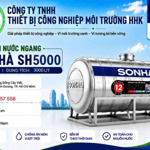 Bồn Nước Inox Sơn Hà 5000L Ngang Φ1380