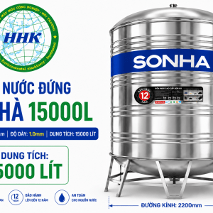 Bồn Nước Sơn Hà 15000L Đứng Ø2200 Dày 1.0mm