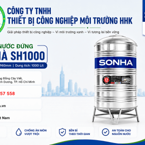 Bồn nước Inox 1000L Sơn Hà đứng (Φ960)