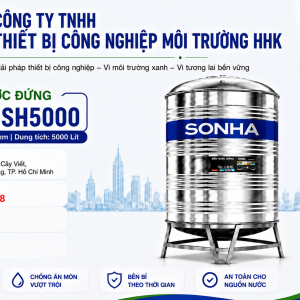 Bồn nước inox Sơn Hà 5000L đứng (Φ1380)