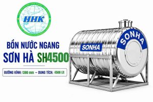Bồn Nước Inox Sơn Hà 4500L Ngang Φ1380