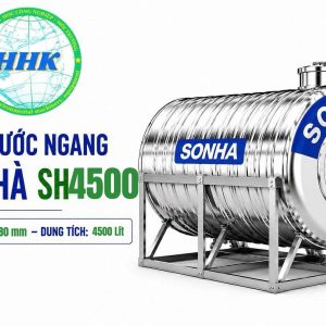 Bồn Nước Inox Sơn Hà 4500L Ngang Φ1380