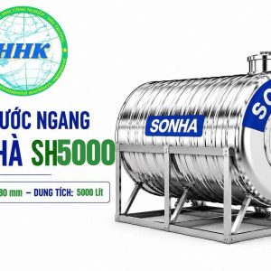 Bồn Nước Inox Sơn Hà 5000L Ngang Φ1380
