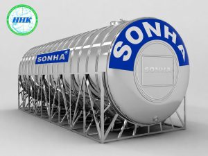 BỒN NƯỚC INOX SƠN HÀ 8000L NGANG