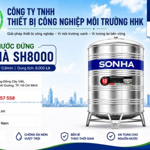 Bồn Nước Sơn Hà 8000L Đứng ∅1700 dày 0.8mm