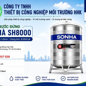 Bồn Nước Sơn Hà 8000L Đứng ∅1700 dày 1.0 mm