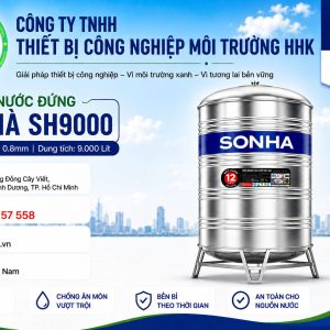 Bồn Nước Sơn Hà 9000L Đứng ∅1700 dày 0.8mm