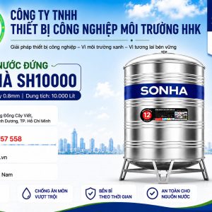 Bồn Nước Sơn Hà 10000L Đứng Ø1700 Dày 0.8mm