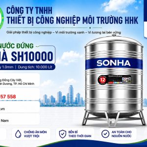 Bồn Nước Sơn Hà 10000L Đứng Ø1700 Dày 1.0mm
