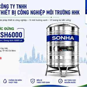 Bồn nước inox Sơn Hà 6000L đứng (Φ1380)