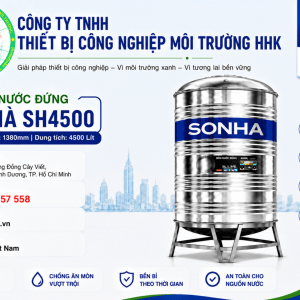 Bồn nước inox Sơn Hà 4500L đứng (Φ1380)